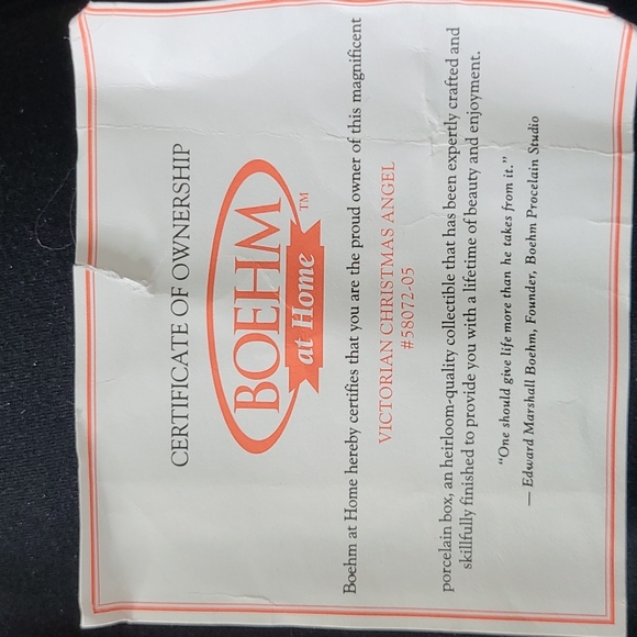 Home Interiors Victorian Christmas Box Angel Porcelain Collectible Decor Boehm - Picture 5 of 5